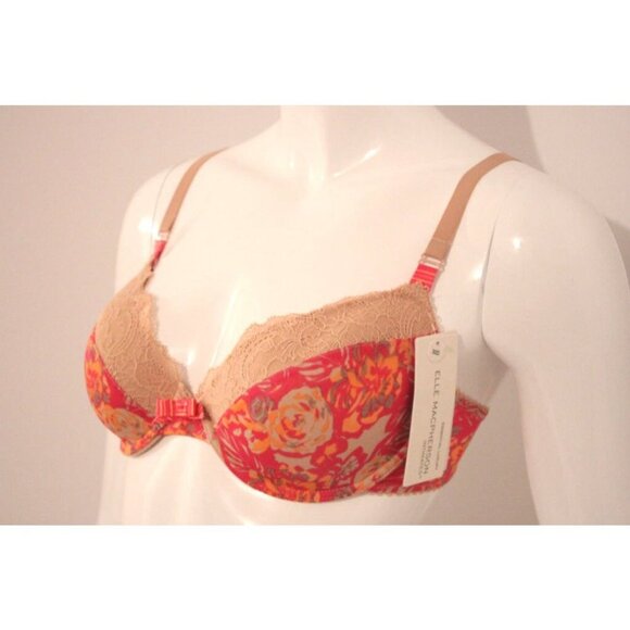 ELLE MACPHERSON Intimates FLORAL Lace YORKSHIRE ROSE American Nude BRA ( 32D ) - Picture 2 of 2